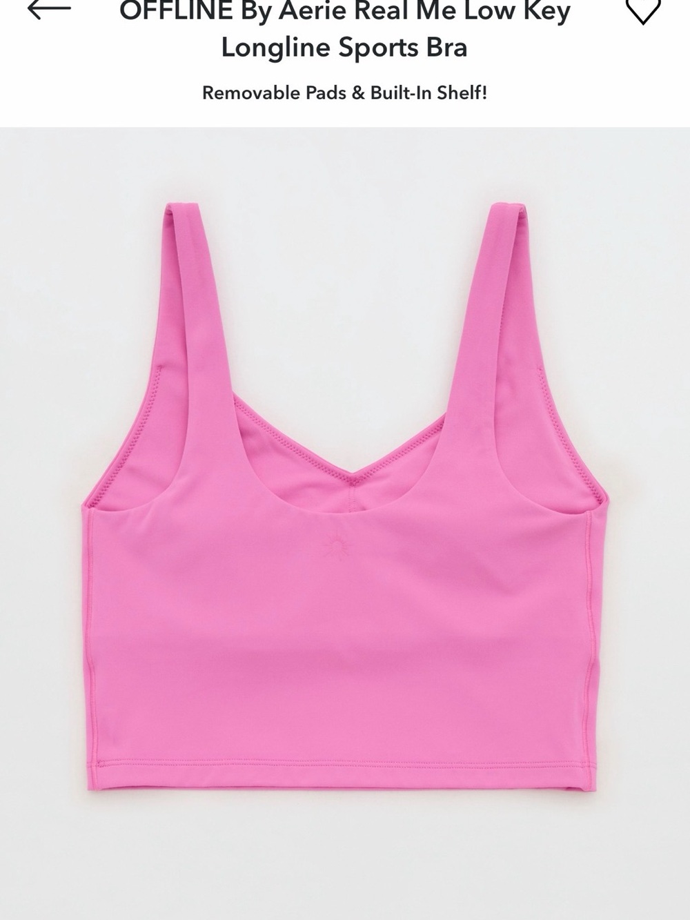 aerie Longline Sports Bra in Bright Pink - Picture 4 of 7